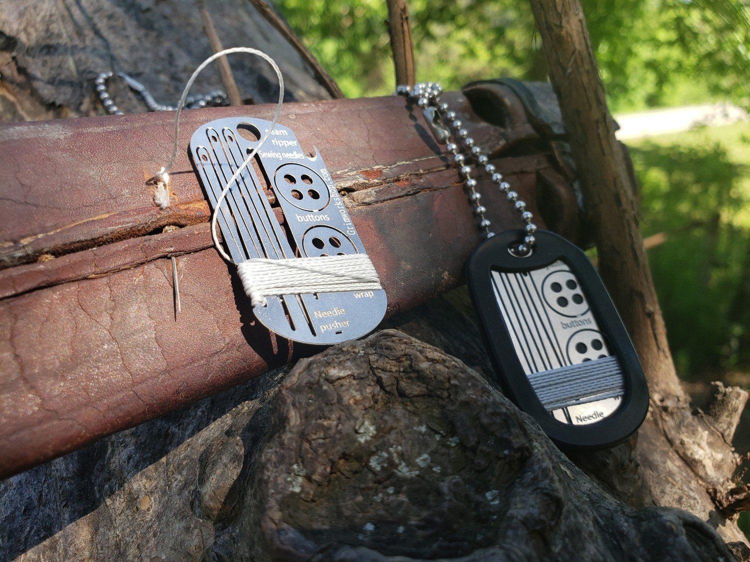 Sewing Kit Dog Tag: Survival Sewing Necklace
